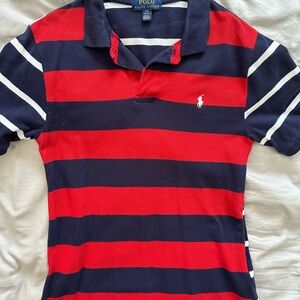 Ralph Lauren Red and Blue Striped Polo